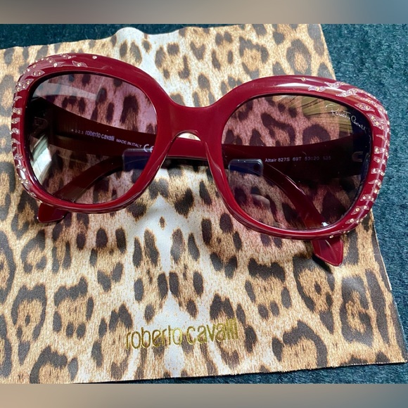 💥Roberto Cavalli Red Swarovski Crystal Embellished Altair Sunglasses💥 NIB - Picture 7 of 14